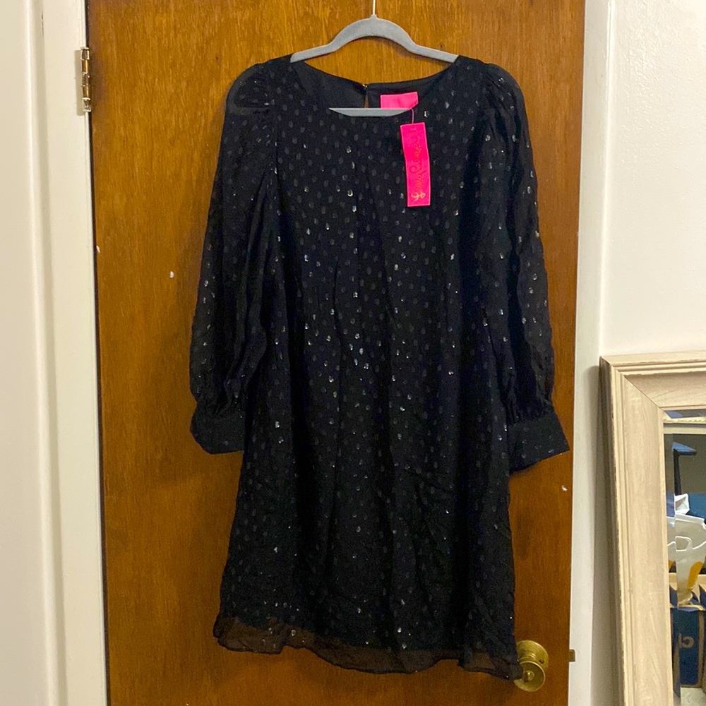 Lily Pulitzer Black Silk Dress Size 10 New with Tags